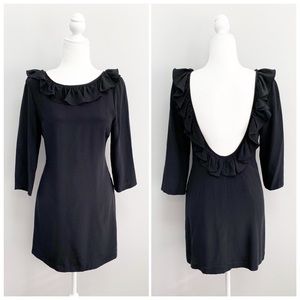 Tibi Silk Open Back Ruffle Detail Dress Sz 4